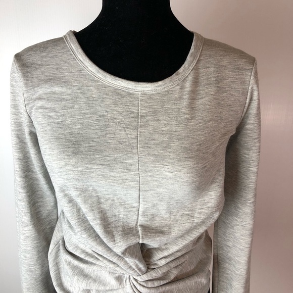 Drew Twist Top Sweatshirt Sweater Grey Super Soft - Picture 3 of 7